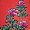 Woman Sleeveless Dress - Red : Pink rose bloomed in the garden.