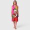 Woman Sleeveless Dress - Pink : Chinese girl with a cat