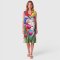 Woman Sleeveless Dress - Multicolor : Woman And Pink Tulips