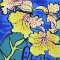 Woman Sleeveless Dress - Blue : Orchids Blooming in Sapphire Mist