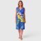 Woman Sleeveless Dress - Blue : Orchids Blooming in Sapphire Mist