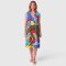 Woman Sleeveless Dress - Blue : Turtle in the Waves of Art
