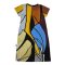 Woman Dress - Brown : Abstract art blue brown and yellow vvvv