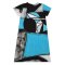 Woman Dress - Blue : Abstract Black and white blocks