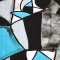 Woman Dress - Blue : Abstract Black and white blocks