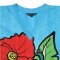 Woman Dress - Blue : Red and pink cosmos in a vase