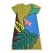 Woman Dress - Green : Purple Amaryllis flowers