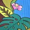 Woman Dress - Green : Purple Amaryllis flowers