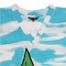 Woman Dress - Blue : Multicolor houses in the garden