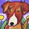 Women Dress - Purple : Dog in a Violet Dreamscape
