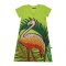 Women Dress - Green : Flamingo in the Verdant Dreamscape