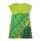 Women Dress - Green : Flamingo in the Verdant Dreamscape