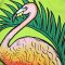 Women Dress - Green : Flamingo in the Verdant Dreamscape
