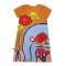 Women Dress - Brown : Blue Elephant in the Garden of Light