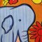 Women Dress - Brown : Blue Elephant in the Garden of Light