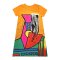 Woman Dress - Orange : Geometric Rhapsody