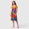 Woman Dress - Orange : Geometric Rhapsody
