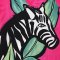 Woman Dress - Pink : Zebra Under Green Leaves