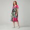 Woman Dress - Pink : Zebra Under Green Leaves