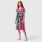 Woman Dress - Pink : Zebra Under Green Leaves