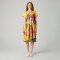 เดรสผู้หญิงแขนสั้น - สีเหลือง : ลายเธอผู้ส่องแสง