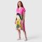 Woman Dress - Pink : She and the Parrot