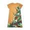 เดรสผู้หญิงแขนสั้น - สีน้ำตาล : ลายสง่างามอย่างนกยูง
