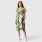 Woman Dress - Green : White Bunny in Jungle