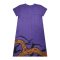 เดรสผู้หญิงแขนสั้น - สีม่วง : ลายมนตรานกฮูกใต้แสงจันทร์