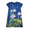 Woman Dress - Blue : Blooming Lotus on Indigo Waters