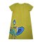Woman Dress - Green : Blue Blossom on Olive Fields
