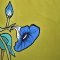 Woman Dress - Green : Blue Blossom on Olive Fields