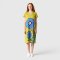 Woman Dress - Green : Blue Blossom on Olive Fields
