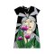 Woman Dress - Black : Gray Haired Woman And Purple Tulips