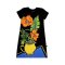 Woman Dress - Black : Orange cosmos in a vase