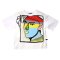 Woman blouse - White : Man with multicolor face