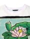 Woman blouse - White : White lotus flower blooming