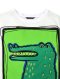 Woman blouse - White : Cute green crocodile on Green