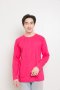 เสื้อยืด [สีชมพูเข้ม] คอกลม แขนยาว Cotton แท้100% No. 32 เสื้อยืดแขนยาว