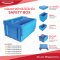 กล่องลังพลาสติกทึบสีฟ้าพร้อมฝา พับได้ Happy Move พร้อมส่ง