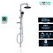 HONS Bathroom ชุดเรนชาวเวอร์ รุ่น ST700 สีโครม ฝักบัวสีดำ เสาเหลี่ยม รองรับเครื่องทำน้ำอุ่น รับประกันสินค้า 1 ปี