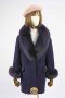 เช่าเสื้อโค้ทผู้หญิง รุ่น  Royal Blue Breasted Coat with Fur  902GCF044YYNAS1