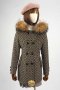เช่าเสื้อโค้ทผู้หญิง รุ่น Walnut brown Bead and reel Coat with Fur 0906GCL467FABRM1