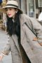 เช่าเสื้อโค้ทผู้หญิง รุ่น Tangerine Cinnamon Plaid Swing Double Breasted Pea Coat  0909GCL476CLBRXL1