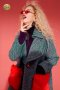เช่าเสื้อโค้ทผู้หญิง รุ่น  Red Fur Pockets with Green Wool Coats  905GJS379FAGNF1