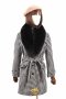 เช่าเสื้อโค้ทผู้หญิง รุ่น  Grease and white flour Houndstooth Double breasted Coat with Fur 905GCL448FABKL1