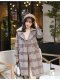 เช่าเสื้อโค้ทผู้หญิง รุ่น  Raw umber and Phuhalo Blue Plaid Coats 0909GCL585FABR