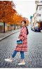 เช่าเสื้อโค้ทผู้หญิง รุ่น  Christmas Plate Breasted Coat	0911GCL065FARE3XL-4XL1