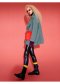 เช่าเสื้อโค้ทผู้หญิง รุ่น  Red Fur Pockets with Green Wool Coats  905GJS379FAGNF1