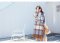 เช่าเสื้อโค้ทผู้หญิง รุ่น  Blue and brown plaid Wool Coat 905GCL377FABRM1